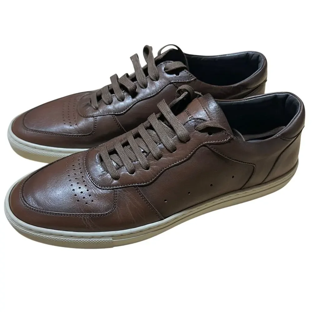 To Boot New York Barbera Brown Leather Sneaker Men's Size 9 New In Box